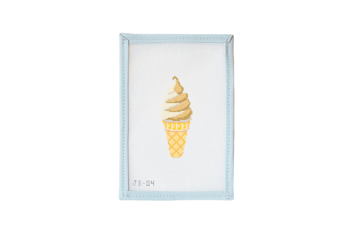 Jersey Ice Cream Swirl Cone Needlepoint Canvas