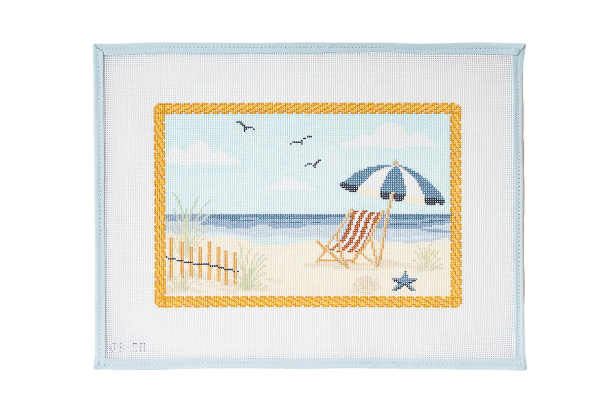 Beach Chair and Umbrella Needlepoint Canvas (Preorder October 2026)