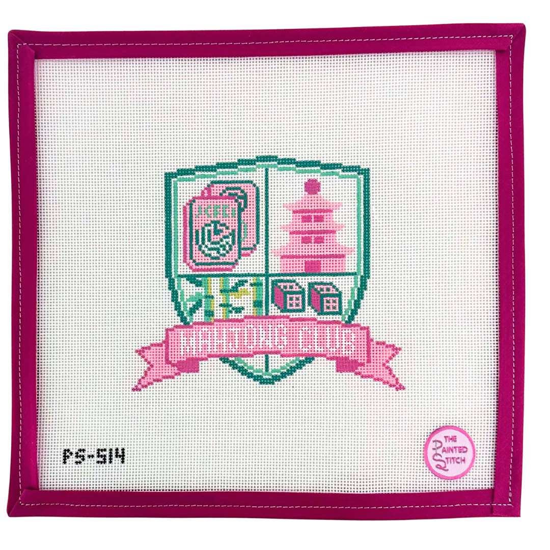 Mahjong Club Crest: Pink + Green