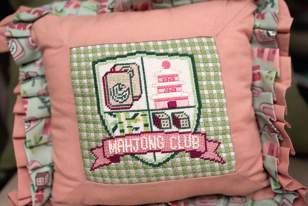 Mahjong Club Crest: Pink + Green