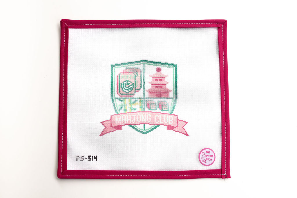 Mahjong Club Crest: Pink + Green