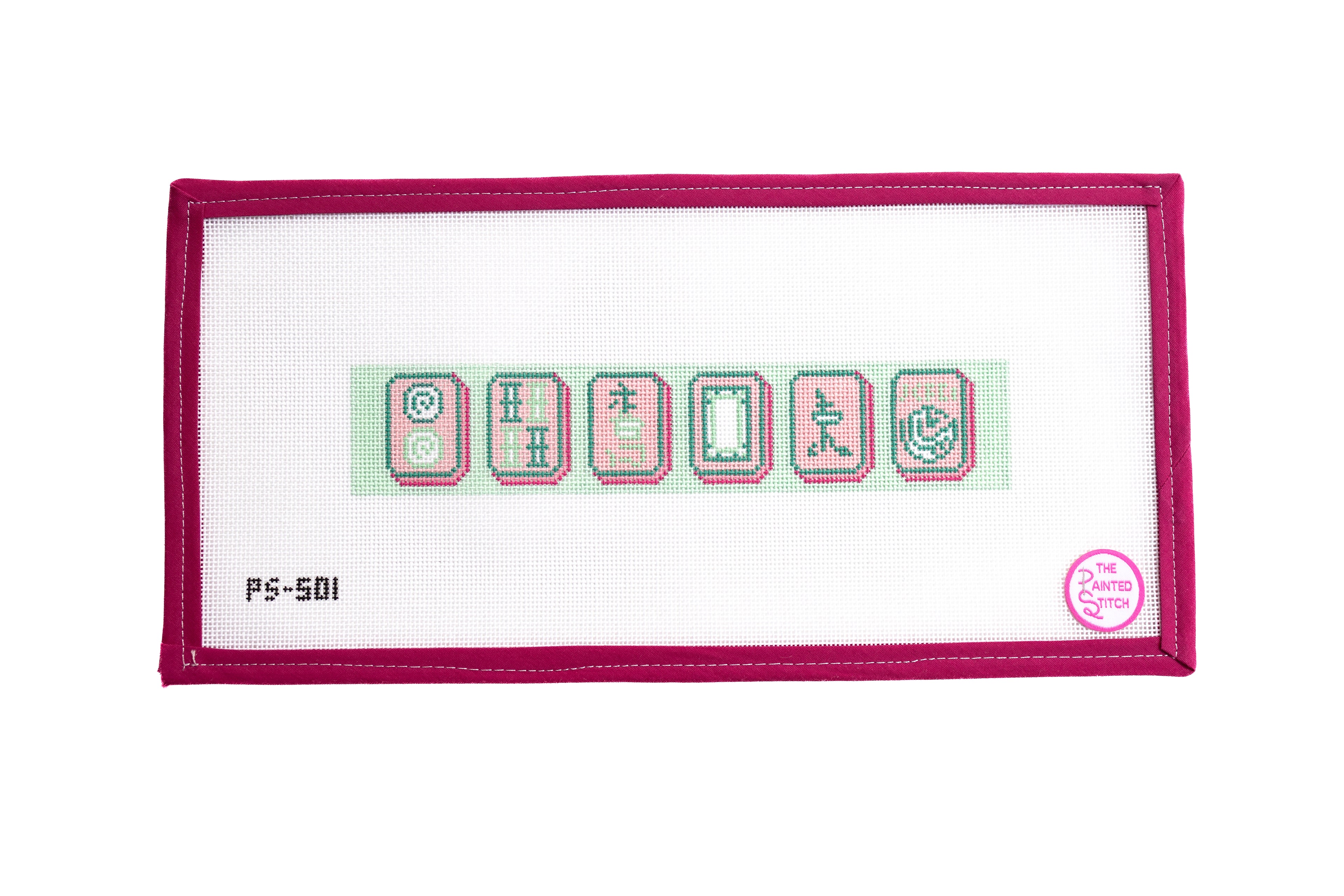 Mahjong Key Fob: Pink + Green