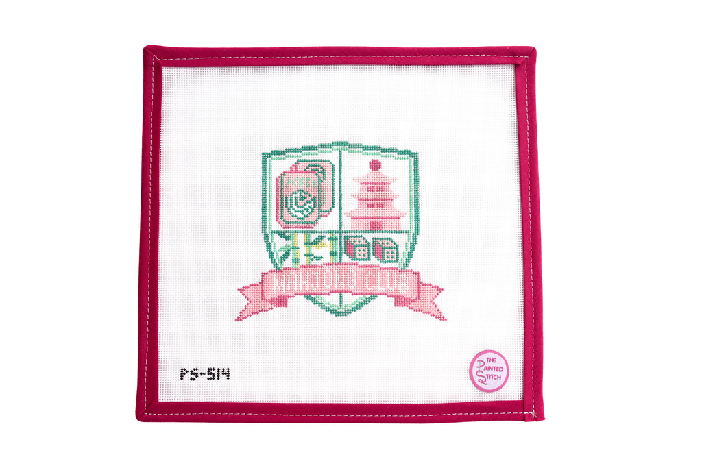 Mahjong Club Crest: Pink + Green