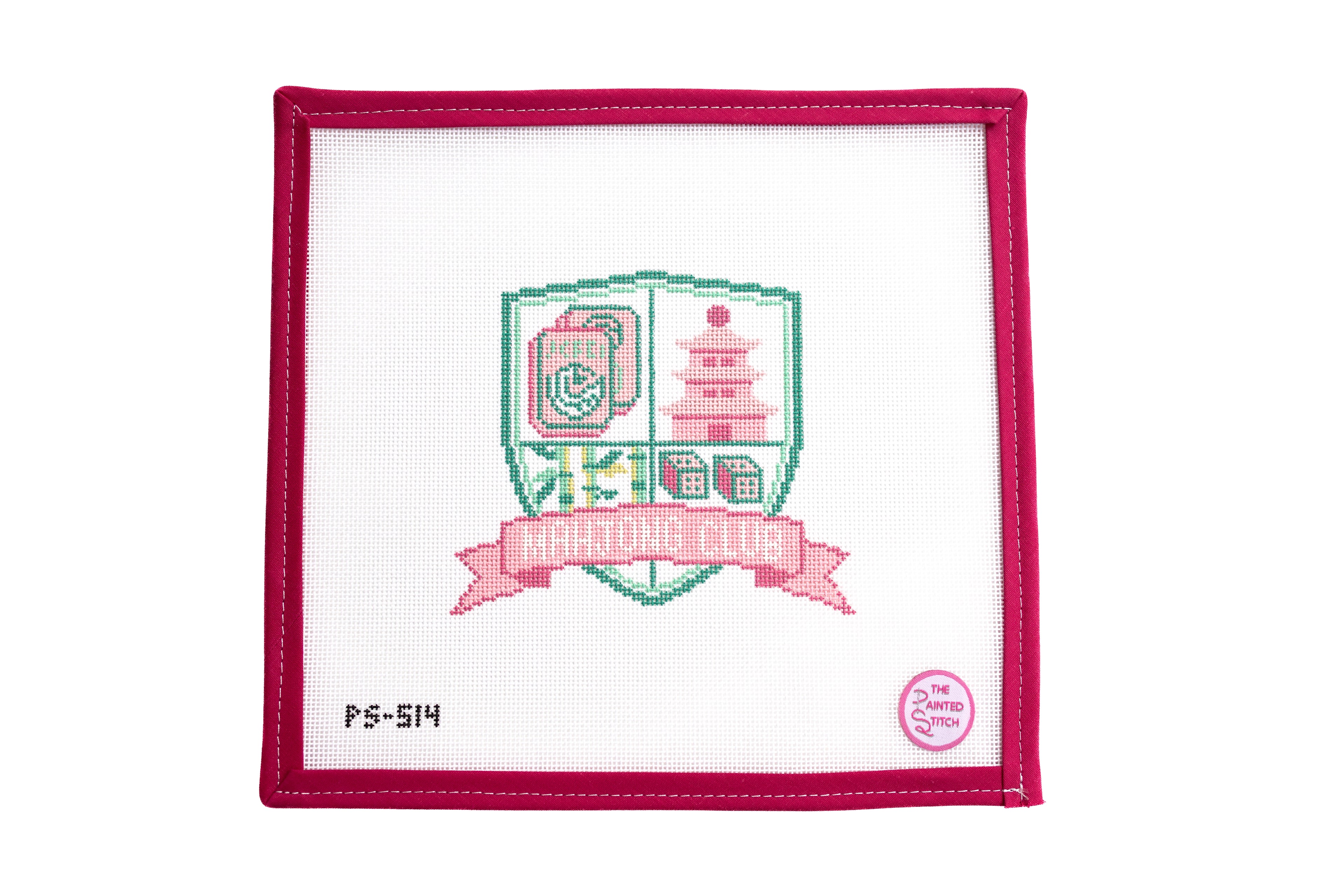 Mahjong Club Crest: Pink + Green